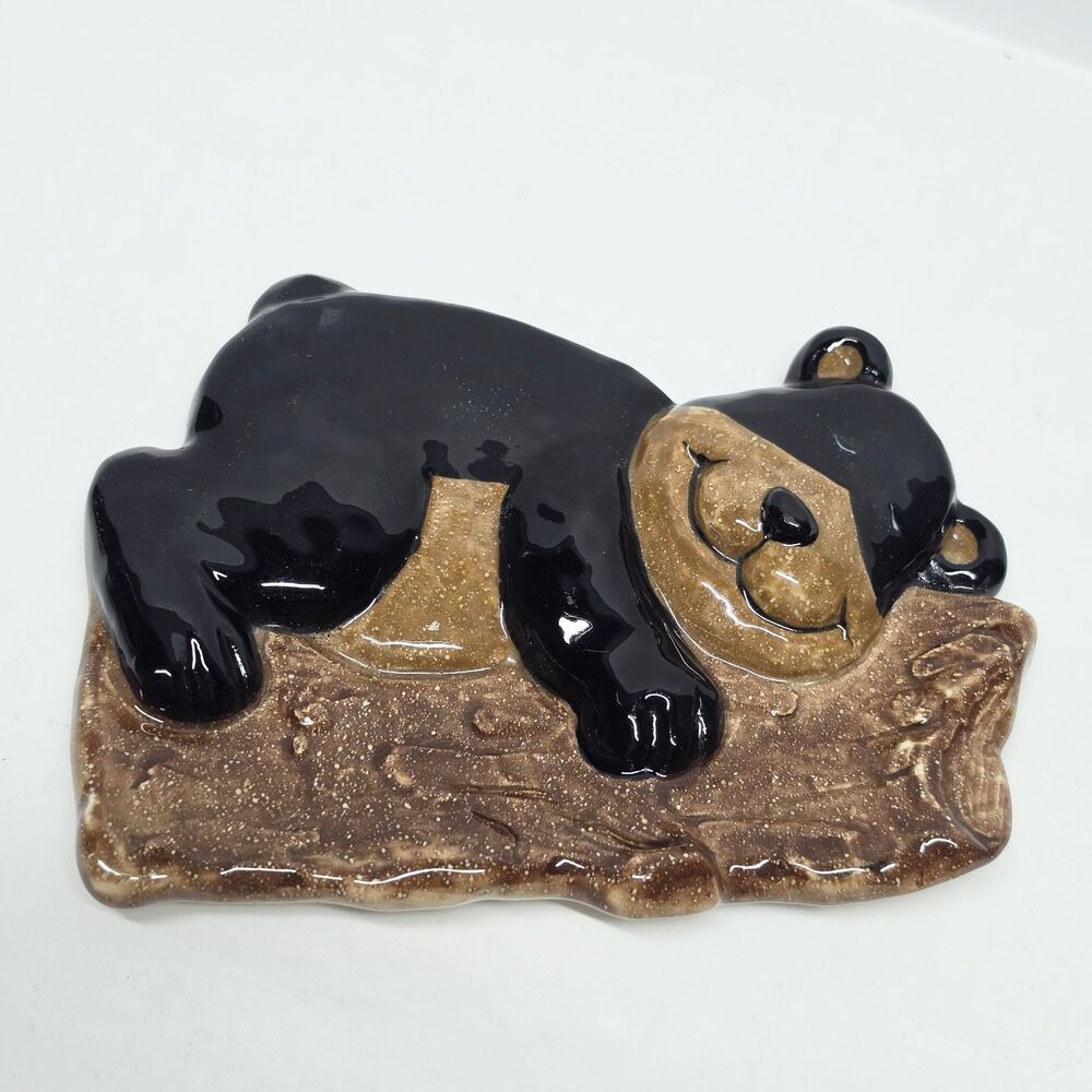 Lodge By Sonoma Ceramic Brown Bear Spoon Rest Plague Cottagecore Country Cabin
